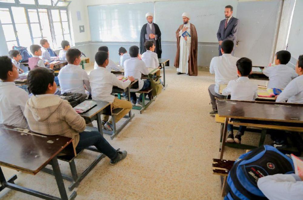 قسم الشؤون الدينية في العتبة العلوية المقدسة يشرع ببرنامجه التبليغي في مدارس النجف الأشرف 