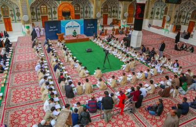 دار القرآن الكريم في العتبة العلوية المقدسة تستضيف وفد جمعية الإمام المنتظر (عجل الله فرجه الشريف) في محفلٍ قرآني