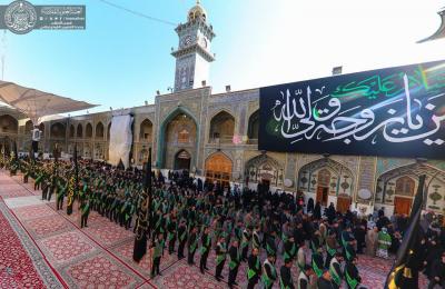 موكب منتسبي العتبة العلوية يقيم مجلس عزاء بذكرى وفاة أم البنين (عليها السلام) في الصحن  الحيدري الشريف