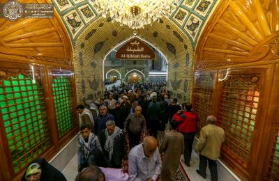 بالصور ..  أبواب الصحن الحيدري الشريف - باب القبلة: السلام عليك يا أمير المؤمنين (عليه السلام)