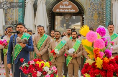 منتسبو العتبة العلوية يحيون مناسبة ولادة قمر بني هاشم (عليه السلام) في الصحن العلوي المطهر
