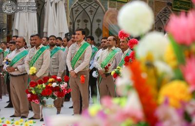منتسبو العتبة العلوية يحيون مناسبة ولادة الامام علي بن الحسين السجاد (عليه السلام) في الصحن العلوي المطهر