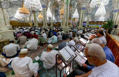 بالصور .. الختمات القرآنية الرمضانية في رحاب مرقد أمير المؤمنين ( صلوات الله وسلامه عليه)