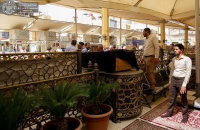 منتسبو شعبة الجنائز يصلون الليل بالنهار لخدمة زائري مرقد امير المؤمنين (عليه السلام)