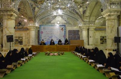 قارئات من العتبة الحسينية المقدسة يشاركن في الأمسية القرآنية الرمضانية في العتبة العلوية المقدسة