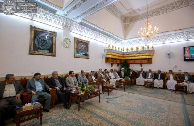 الأمين العام للعتبة العلوية المقدسة يستقبل رؤساء وأصحاب الهيئات والمواكب الحسينية في النجف الأشرف