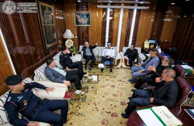 الأمين العام للعتبة العلوية المقدسة يناقش مع قائد شرطة النجف الأشرف سبل التنسيق المشترك لتقديم الخدمات الأمنية للزائرين