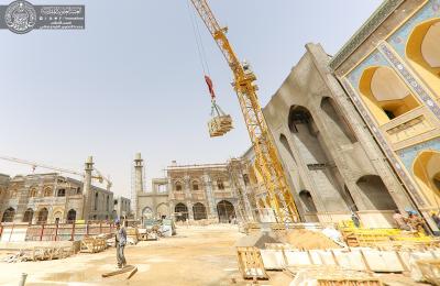 الكوادر الهندسية في العتبة العلوية تعلن عن نسب إنجاز متقدمة في جزء الزيارة والعبادة في صحن فاطمة(عليها السلام)