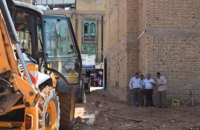 قسم الشؤون الهندسية والفنية في العتبة العلوية يباشر بتنفيذ مشروع بناية محلات طرف البراق
