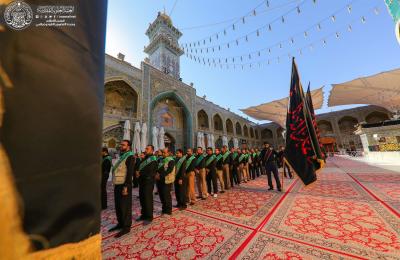 موكب العتبة العلوية المقدسة يحيي ذكرى شهادة الامام الجواد (عليه السلام)