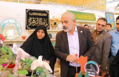 ضمن فعاليات مهرجان الغدير السنوي السابع، قسم الشؤون الأمنية والخدمية النسوي يفتتح معرض "فضة" للأعمال اليدوية 