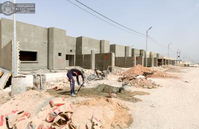 قسم الشؤون الهندسية والفنية في العتبة العلوية يعلن عن نسب إنجاز جديدة في الدور المستحدثة بمجمع قنبر السكني للمنتسبين
