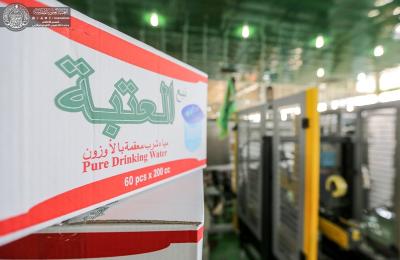 معمل نبع العتبة العلوية يجهز أكثر من مليوني ونصف المليون قدح لخدمة الزائرين والمواكب الحسينية بأسعار مخفضة