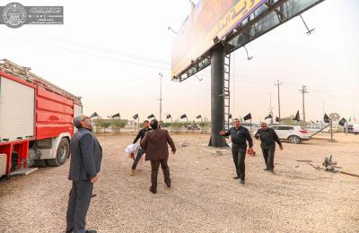 شُعبة الإعلانات بقسم الإعلام في العتبة العلوية تنشر أكثر من 2000 متر من وسائل الإيضاح وعلامات الدَّلالة لخدمة الزائرين 