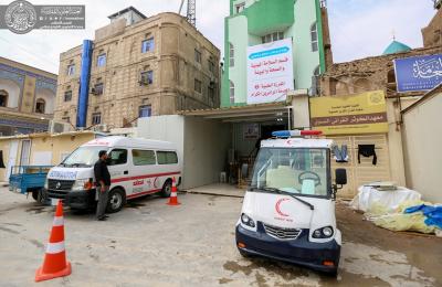 العتبة العلوية تفتتح ( 10 ) مفارز طبية مزودة بـ ( 30 ) طناً من الأدوية والمستلزمات الطبية لخدمة زائري مرقد أمير المؤمنين (ع)