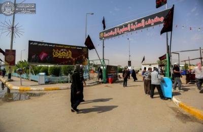 بالصور .. موقع ضيافة ( يعسوب الدين ) التابعة  إلى العتبة العلوية المقدسة يقدم خدماته لزائري الأربعين