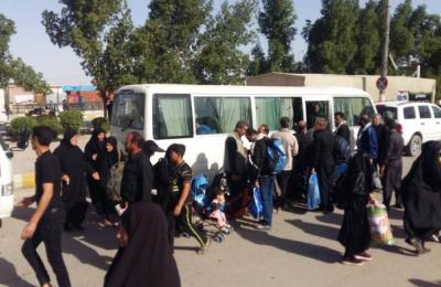 العتبة العلوية المقدسة تستنفر آلياتها لنقل حشود زوار الأربعين العائدين من كربلاء المقدسة