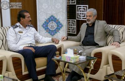 الأمين العام للعتبة العلوية المقدسة يبحث مع مدير مرور النجف السبل الكفيلة بتسهيل مهمة وصول الزائرين بيسر إلى مرقد أمير المؤمنين (ع)