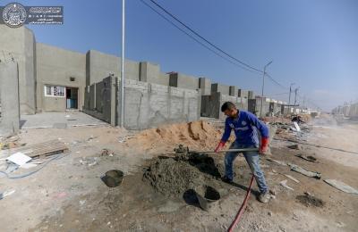 الكوادر الهندسية في العتبة العلوية المقدسة تباشر العمل في مشروع محلات مجمع قنبر السكني