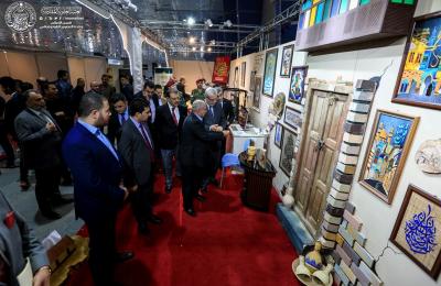 بالصور .. شخصيات رسمية محلية وعربية ودولية تعبر عن اعجابها بجناح العتبة العلوية في معرض بغداد الدولي