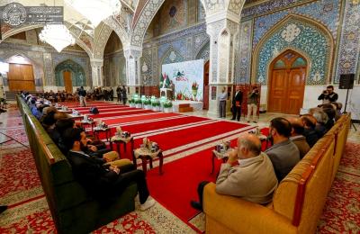 العتبة العلوية تشارك العتبة الكاظمية احتفاليتها بافتتاح "مشروع إعادة تذهيب طارمة بابِ القبلة"