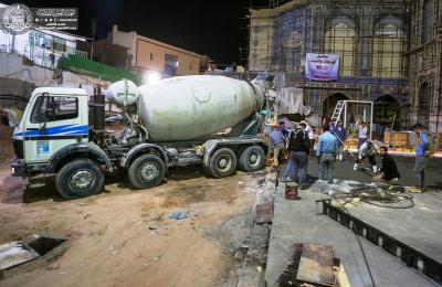 الأمين العام للعتبة العلوية يتفقد سير الأعمال الجاري إنجازها في مشروع تأهيل "صحن الرسول الأعظم (ص)"