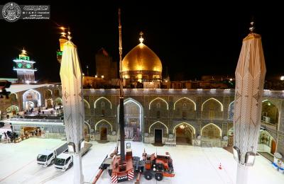الكوادر الهندسية والفنية بالعتبة العلوية تنجز مرحلة رفع منظومة التبريد في المنطقة المحيطة بقبة مرقد أمير المؤمنين ( عليه السلام)