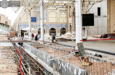الكوادر الهندسية في العتبة العلوية تباشر بأعمال المرحلة الأخيرة لإعادة تأهيل صحن الرسول (ص)