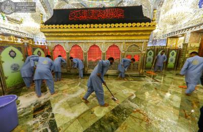 بالصور .. مراسم غسل الحرم الطاهر للمولى أمير المؤمنين (عليه السلام )