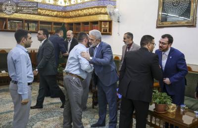 الأمين العام للعتبة العلوية المقدسة يستقبل المنتسبين المهنئين بحلول عيد الفطر المبارك 