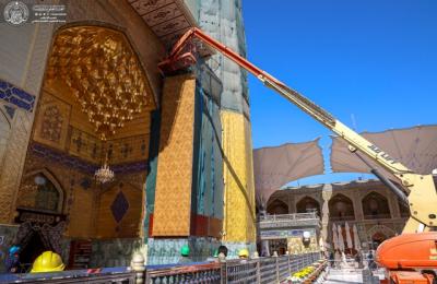 شعبة الإعلانات في العتبة العلوية تنجز عددا من الأعمال داخل الصحن العلوي المطهر وخارجه