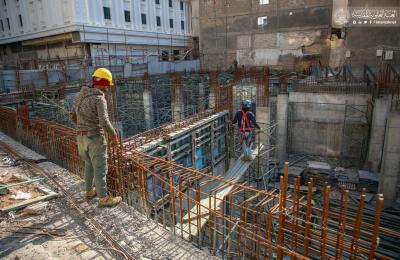 قسم الشؤون الهندسية في العتبة العلوية ينفذ أعمال التسليح لعدد من مشاريع العتبة المقدسة