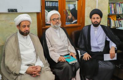 قسم الشؤون الدينية في العتبة العلوية يستقبل وفد العتبة الحسينية المقدسة