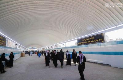 قسم الشؤون الهندسية في العتبة العلوية ينجز طريقاً مختصراً لانسيابية مسير زائري الأربعين  