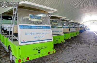 جهود كبيرة لقسم الآليات في العتبة العلوية من خلال شعبة العربات الكهربائية في تقديم الخدمات لزائري ذكرى وفاة الرسول (ص)