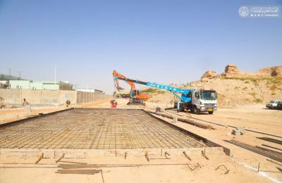 قسم الشؤون الهندسية والفنية في العتبة العلوية : استمرار حملات تأهيل وصيانة الطرق الخدمية في منطقة الحولي