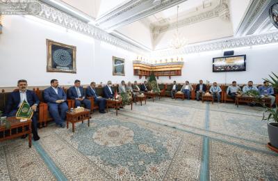 الأمين العام للعتبة العلوية المقدسة يستقبل المهنئين بعيد الفطر المبارك 