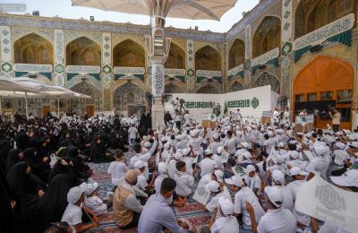 "مسيرة الألف يتيم" إحدى فعاليات أسبوع الغدير الأغر تؤدي عهد الولاء لأمير المؤمنين (عليه السلام) في الصحن العلوي الشريف   