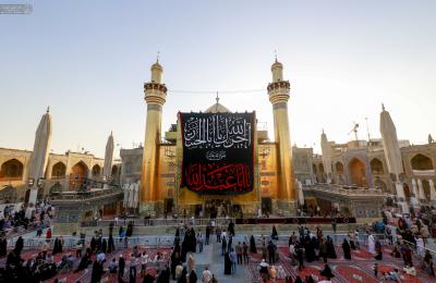 العتبة العلوية المقدسة : نشر معالم الحزن والسواد ضمن مراسم استقبال شهر محرم الحرام 