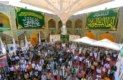 العتبة العلوية المقدسة ترعى مسيرة ولائية لإحياء مناسبة مولد الرسول الأكرم (ص) وحفيده الإمام الصادق (ع) 