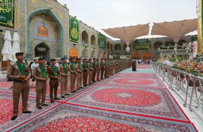 نخبة من ضباط كلية الشرطة يؤدون قسم الولاء في صحن أمير المؤمنين (عليه السلام) 