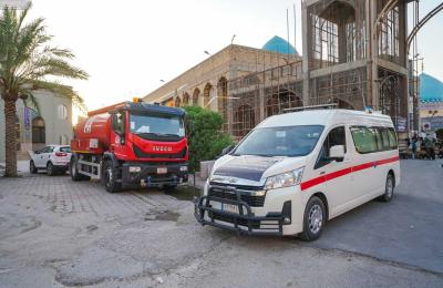 الدفاع المدني والإسعاف الفوري.. انتشار واسع لحماية الزائرين في ذكرى شهادة النبيّ الأكرم (ص). 