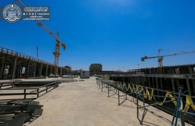 تواصل العمل في انجاز بنايتي (المكتبة الحيدرية والمتحف) في مشروع صحن فاطمة (عليها السلام) وبمساحة 7500 مترا مربعا