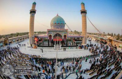 وفد رسمي من الامانة العامة للعتبة العلوية المقدسة يحضر مراسم رفع راية الامام الحسين عليه السلام فوق قبة مرقد زيد بن علي الشهيد ( عليهما السلام)