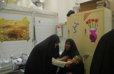 المفرزة الطبية النسوية في العتبة العلوية المقدسة تقدم خدماتها الطبية والعلاجية لزائرات  الأربعين