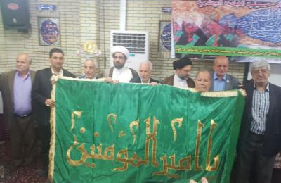 رفع راية أمير المؤمنين (عليه السلام) في هيئة الإمام الصادق بالعاصمة الإيرانية 