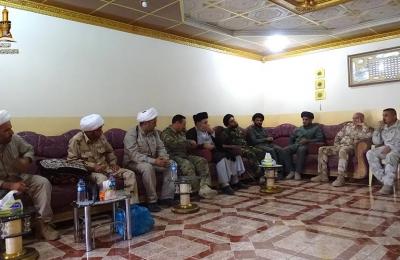وفد لجنة الإرشاد والتعبئة للدفاع عن عراق المقدسات يلتقي بالقيادات الأمنية المسؤولة عن عمليات تحرير الموصل