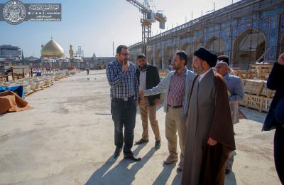 الأمين العام للعتبة العلوية المقدسة يتفقد مراحل الانجاز في مشروع التوسعة الغربية – صحن فاطمة (ع)