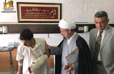 لجنة الإرشاد والتعبئة في العتبة العلوية تقدم الدعم المادي والمعنوي للجرحى المجاهدين وتنقل لهم سلام ودعاء المرجعية