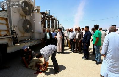 الأمين العام للعتبة العلوية المقدسة يشرف على استلام محطة الكهرباء التحويلية لمجمع قنبر السكني تمهيدا لربطها بالشبكة الوطنية